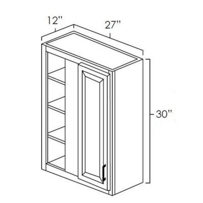 Carmel Shaker Blind Corner Wall Cabinet - 27" W x 30" H x 12" D