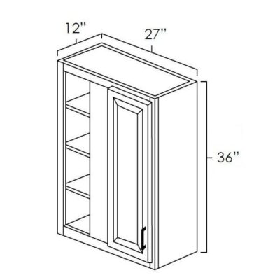 Carmel Shaker Blind Corner Wall Cabinet - 27" W x 36" H x 12" D