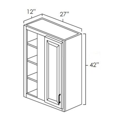 Carmel Shaker Blind Corner Wall Cabinet - 27" W x 42" H x 12" D