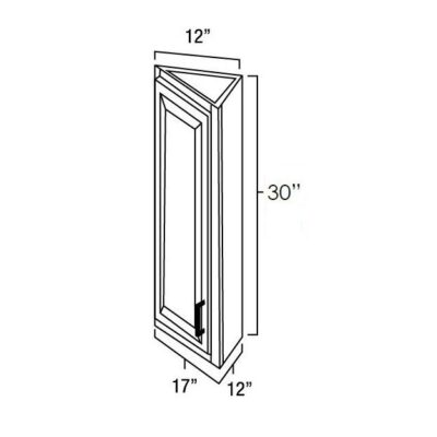 Carmel Shaker Angled End Wall Cabinet - 12" W x 30" H x " D