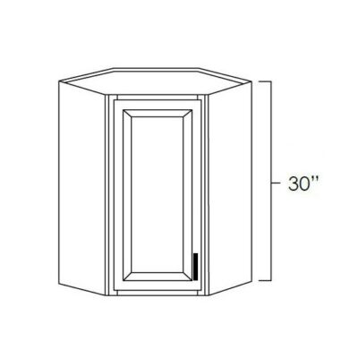 Carmel Shaker Diagonal Corner Wall Cabinet - 24" W x 30" H x " D