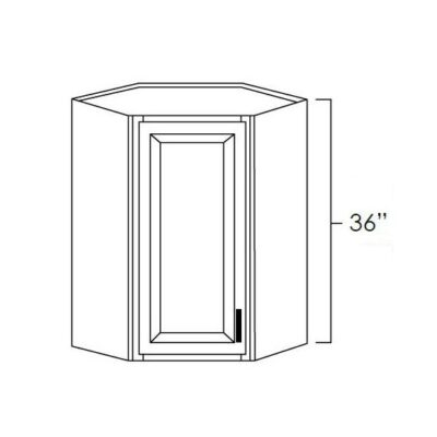 Carmel Shaker Diagonal Corner Wall Cabinet - 24" W x 36" H x " D