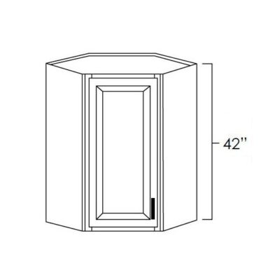 Carmel Shaker Diagonal Corner Wall Cabinet - 24" W x 42" H x " D