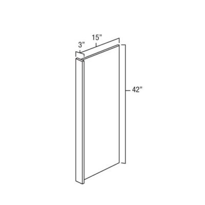 Carmel Shaker Wall End Panel - 3" W x 42" H x 15" D