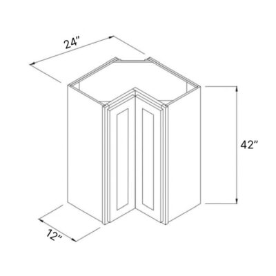 Carmel Shaker Easy Reach Wall Cabinet - 24" W x 42" H x 12" D