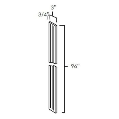 Carmel Shaker Fluted Wall Filler - 3" W x 96" H x 0.75" D
