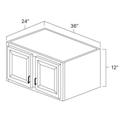 Carmel Shaker Refrigerator Wall Cabinet - 36" W x 12" H x 24" D