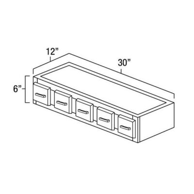 Carmel Shaker Spice Drawers Wall Cabinet - 30" W x 6" H x 12" D