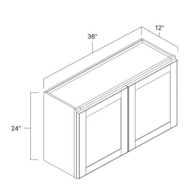 Ideal Gray Double Door Bridge Wall Cabinet - 36" W x 24" H x 12" D